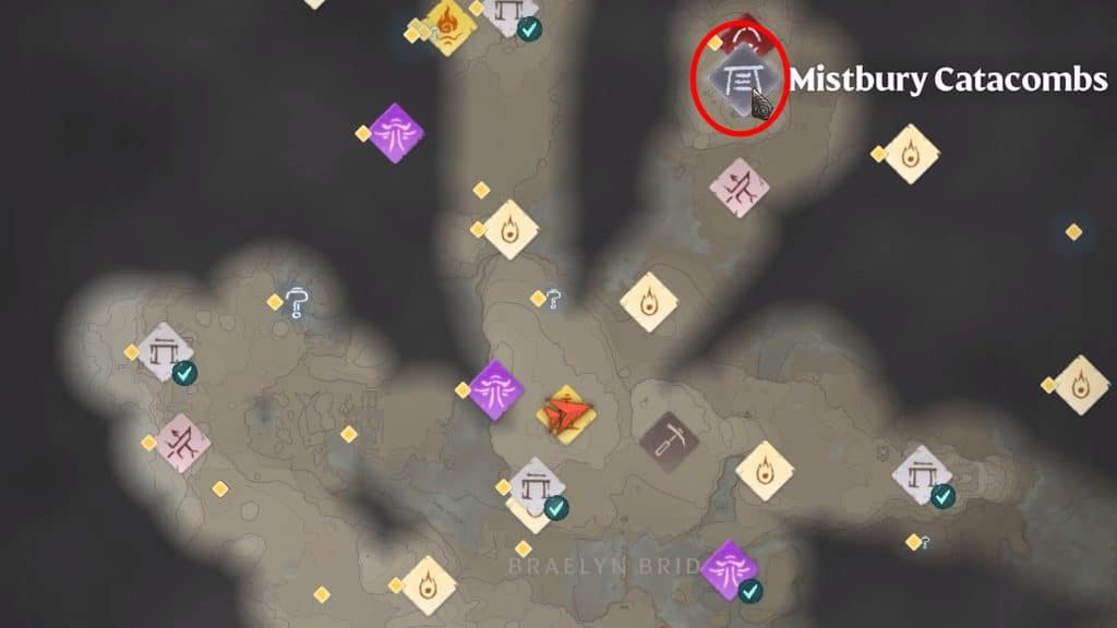 Mistbury Catacombs location