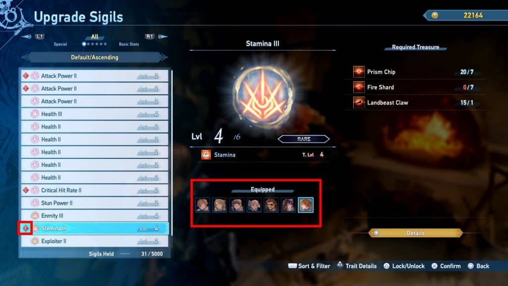 Example of an equipped Sigil