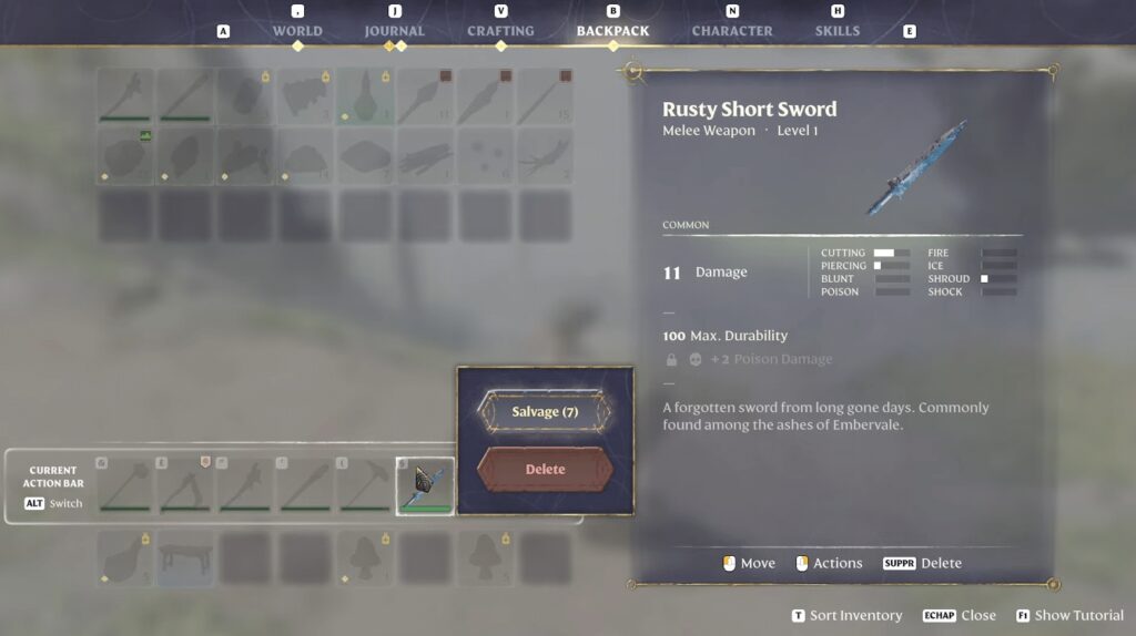 Salvaging Unused Epic and Legendary Gear Enshrouded