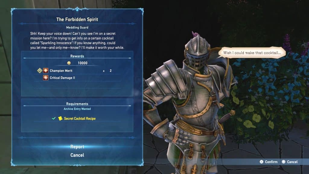 Granblue Fantasy Relink: Secret Cocktail Recipe Location - The Meddling Guard