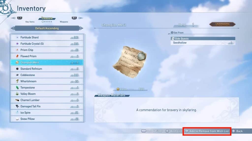 Granblue Fantasy Relink: Guide for New Players - Item Wishlist