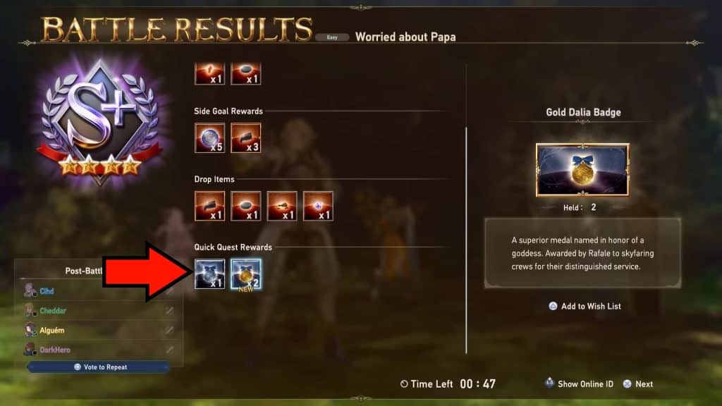 Dalia Badge rewards