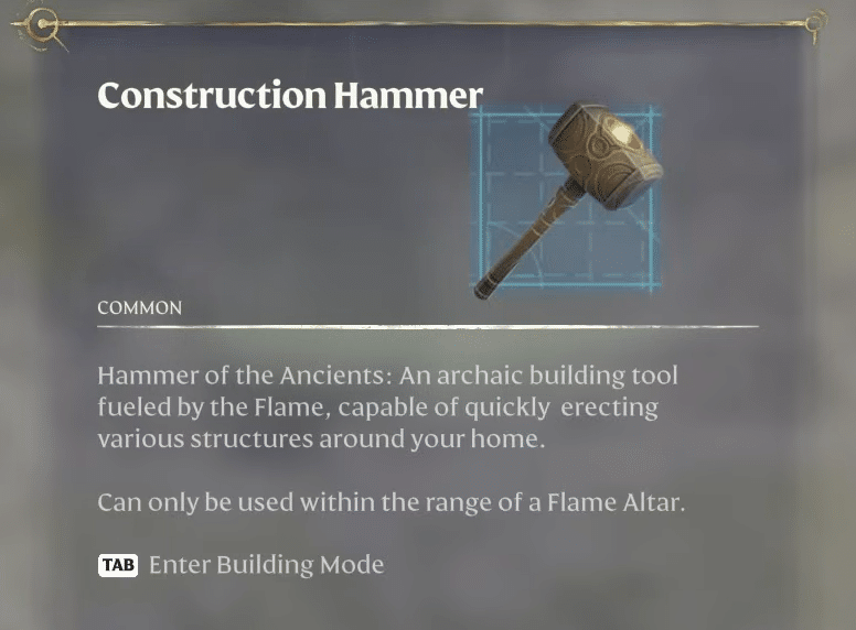 Construction Hammer in Enshrouded