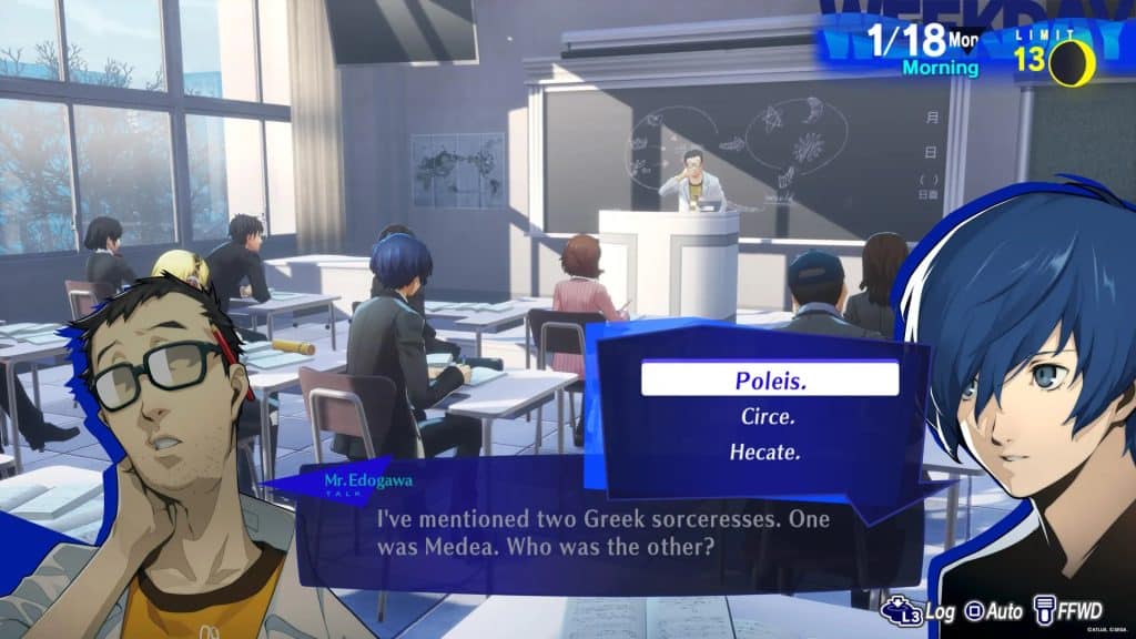 Persona 3 Reload: All Correct Answers to Class Questions - School Questions Screenshot