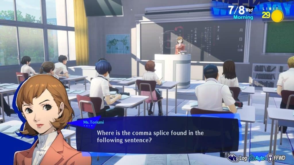 Persona 3 Reload: All Correct Answers to Class Questions - School Questions Screenshot