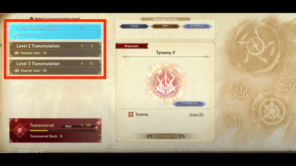 transmutation feature