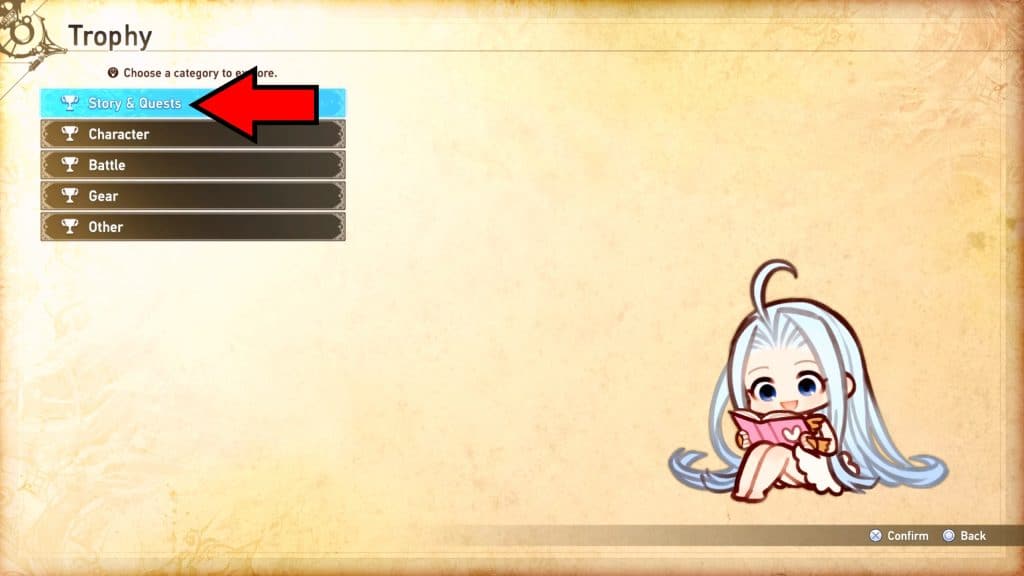 Trophy Story & Quests category