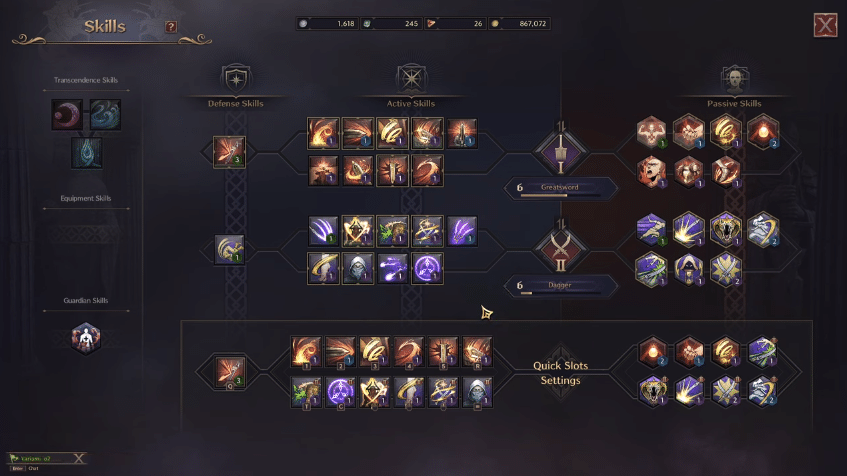 Throne and Liberty -Skills tree