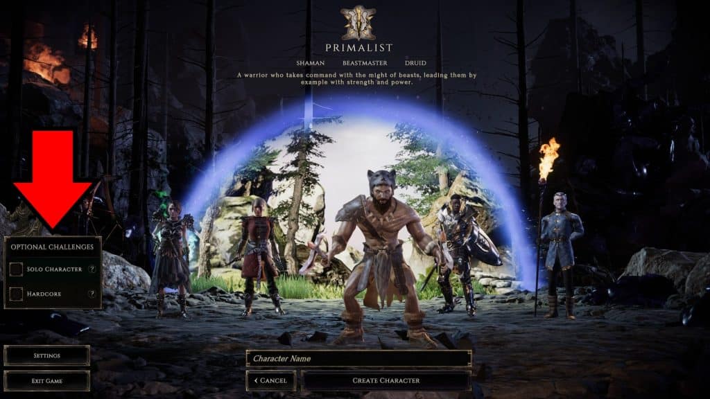 Challenge Mode options