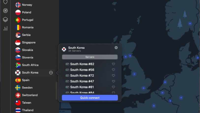 Connect to VPN servers in South Korean