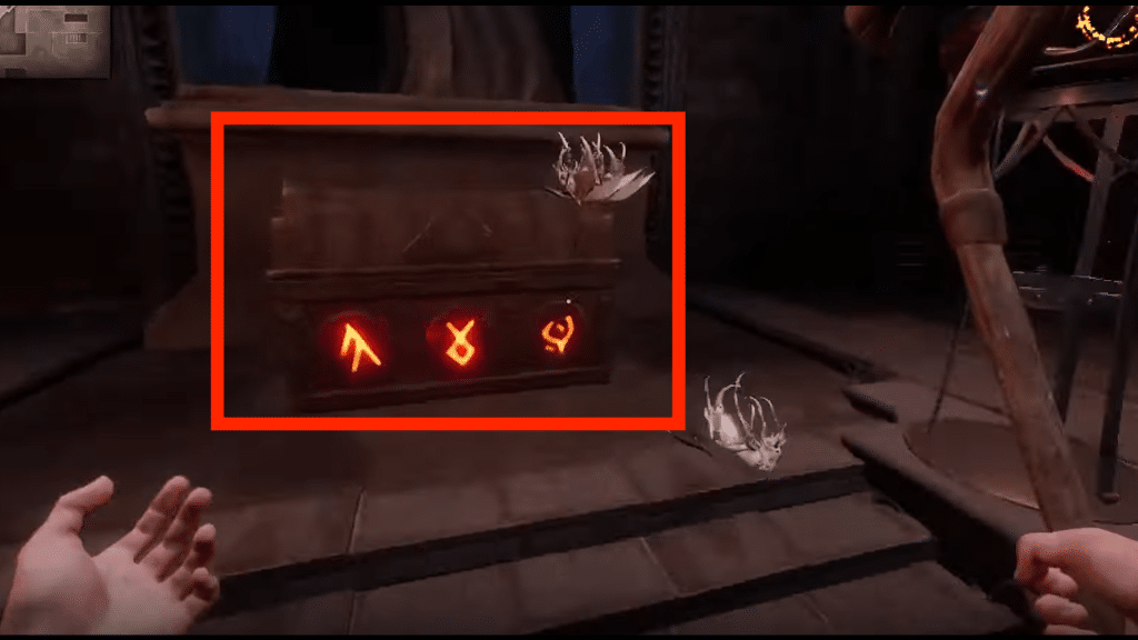 locked chest with 3 symbols on it