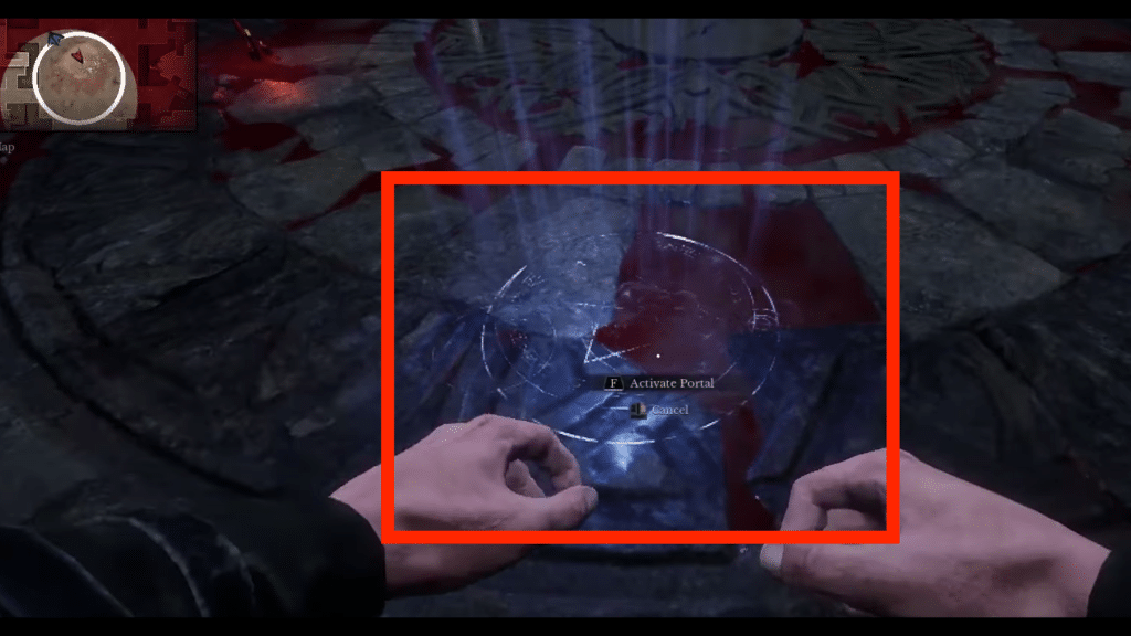 portal you need to activate to get out of the dungeon