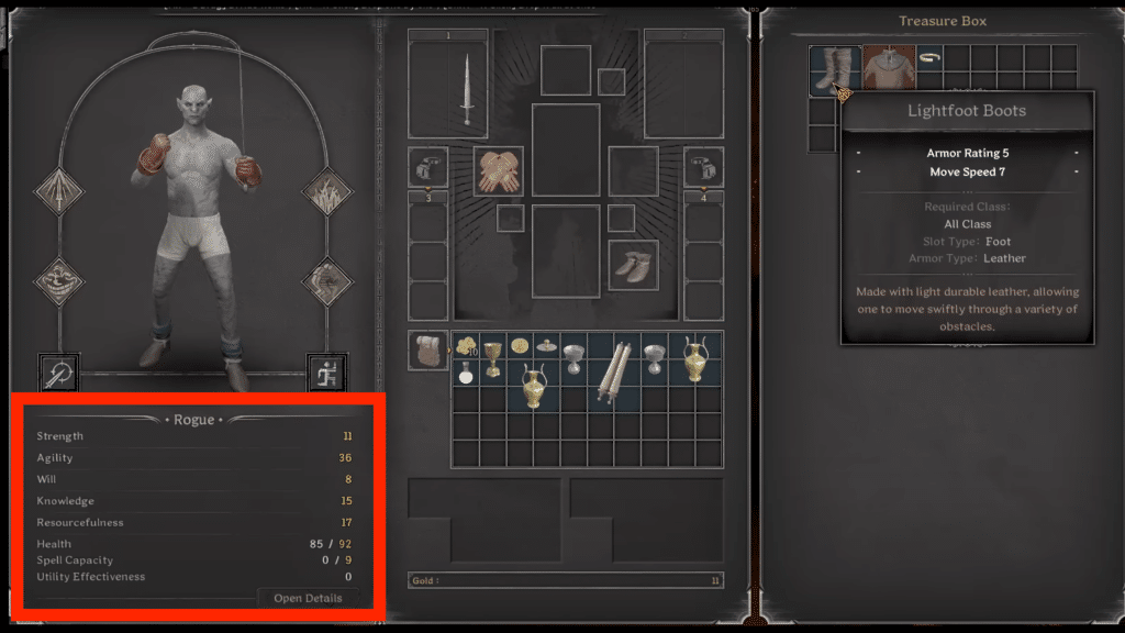 dark and darker character menu