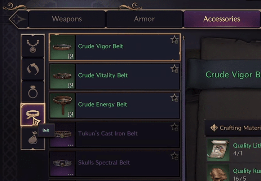 Crafting Armor in Throne and Liberty 