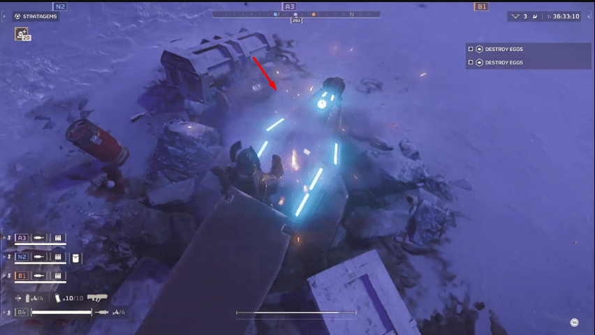 Drop pods in Helldivers 2