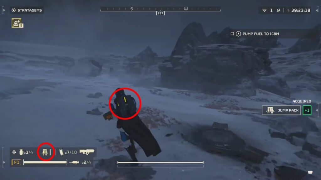 Jump Pack light and icon indicators
