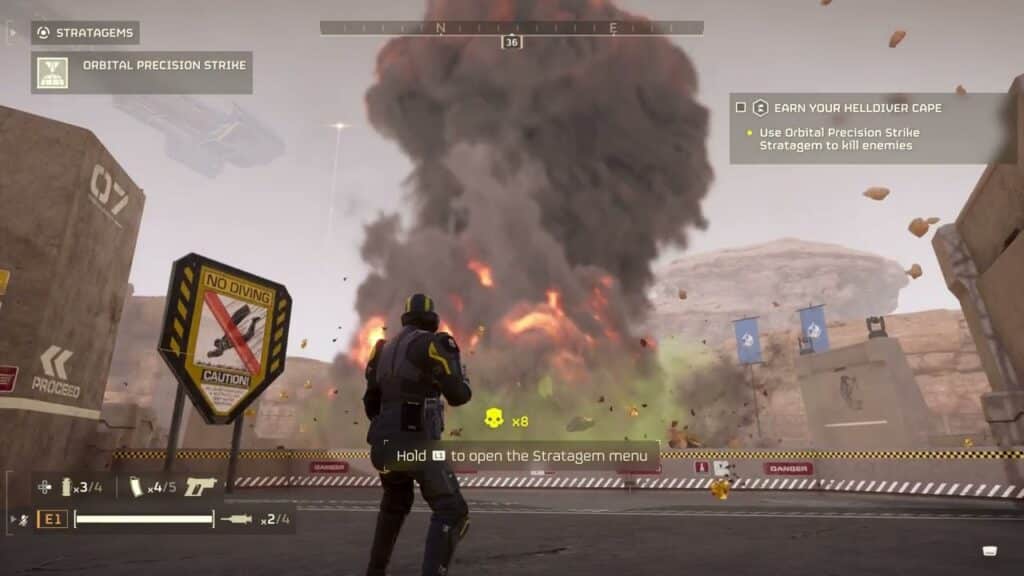 Example of the Orbital Precision Strike in action