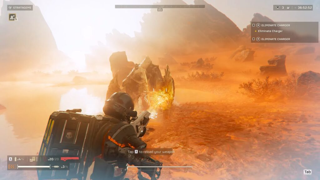 Shooting the leg armor with a Railgun