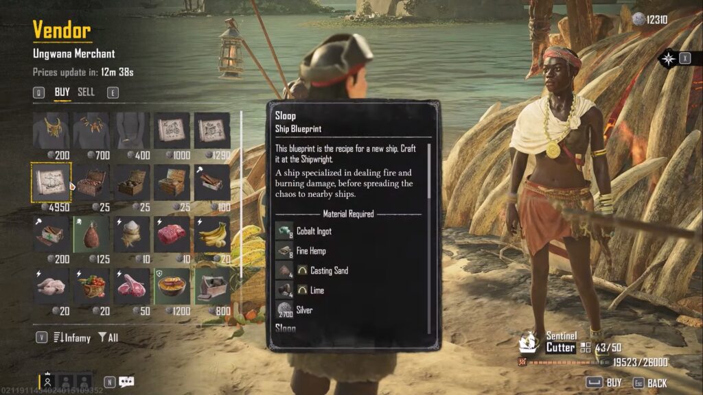 Skull and Bones: Sloop Ship Blueprint Location