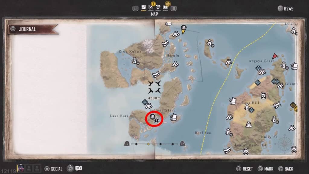 An example of the goal outpost marked with a white skull
