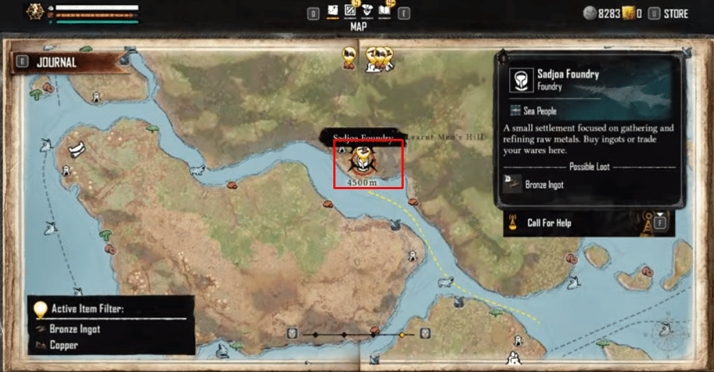 Track materials on map