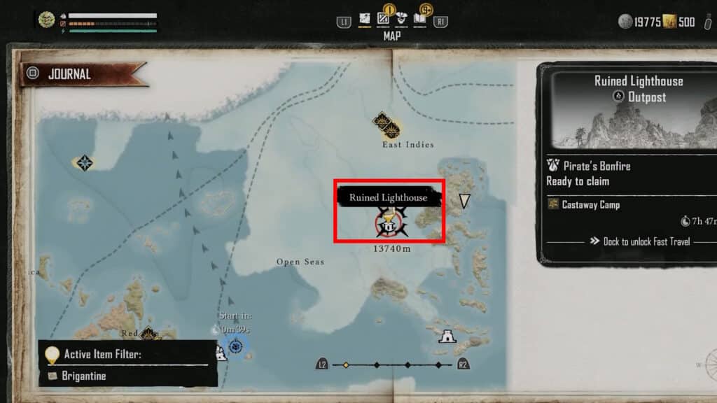 Ruined Lighthouse location