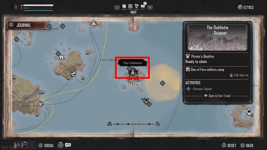 The Oubliette outpost location