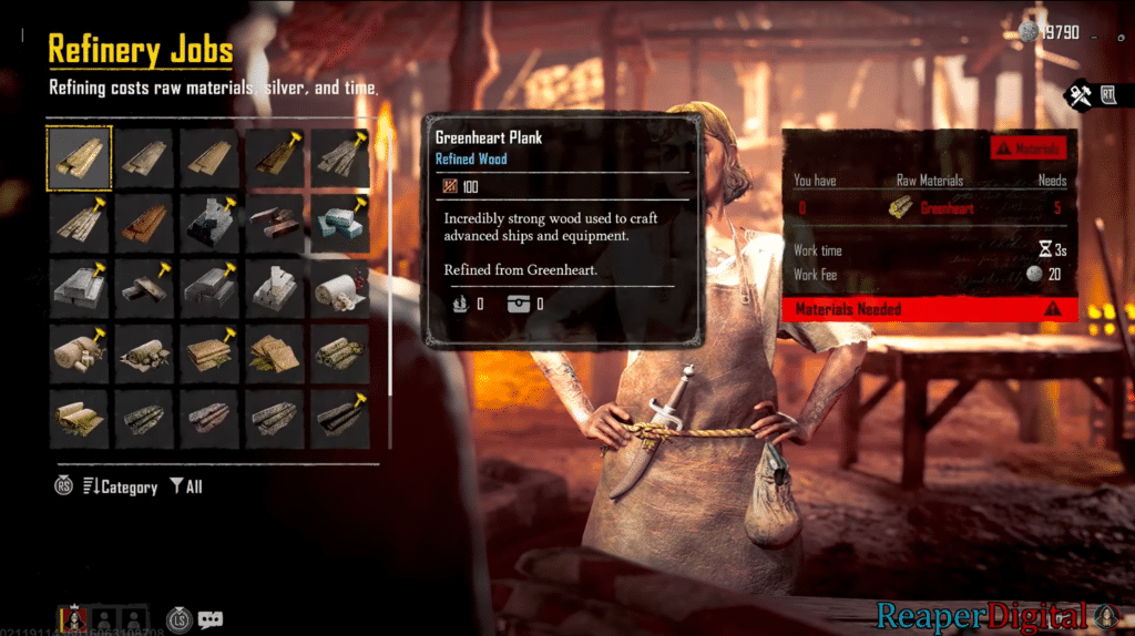 Refinery menu greenheart plank