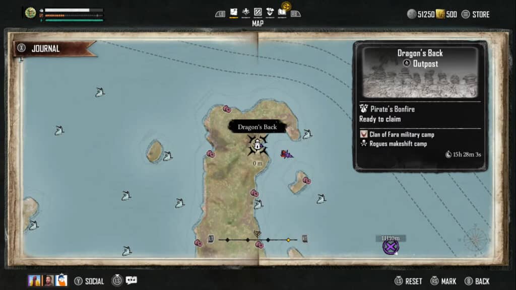 Skull and Bones treasure settlement location