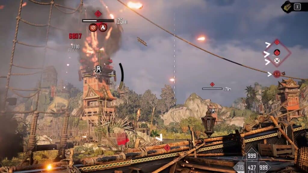 Fighting one of the towers