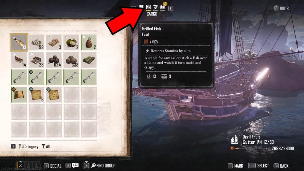 Opening the Cargo Hold inventory