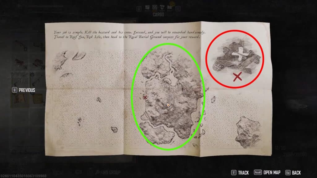 The structure of a treasure map in Skull and Bones