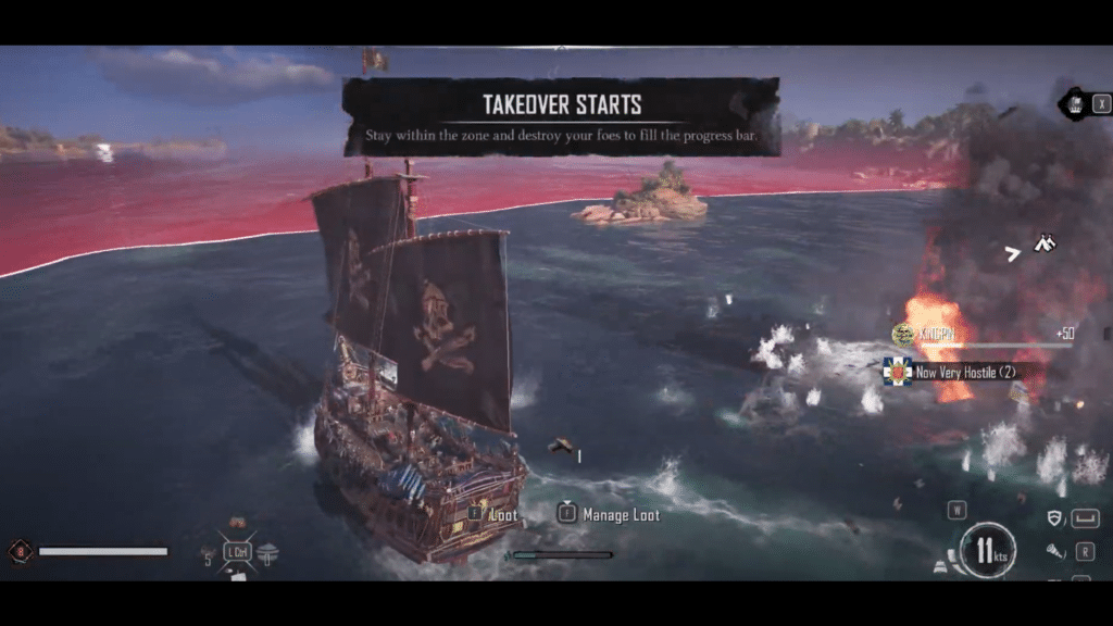 takeover starts message at the event