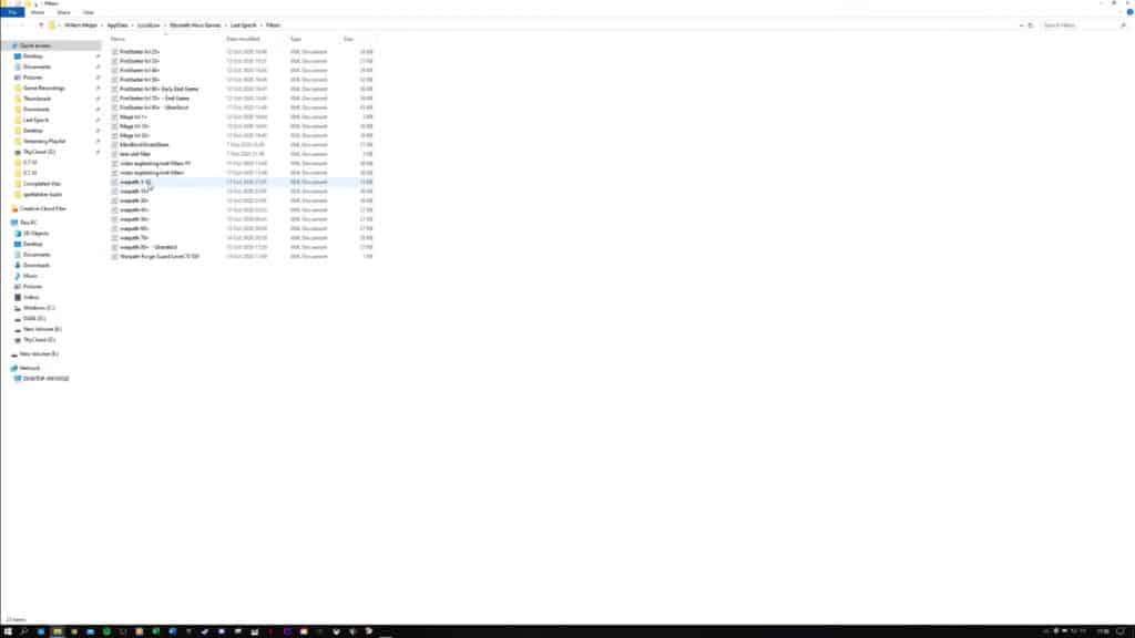 Last Epoch export loot filters menu