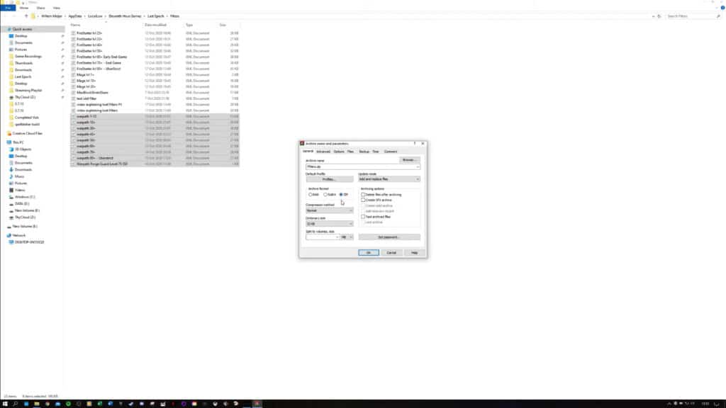 Last Epoch export loot filters zip