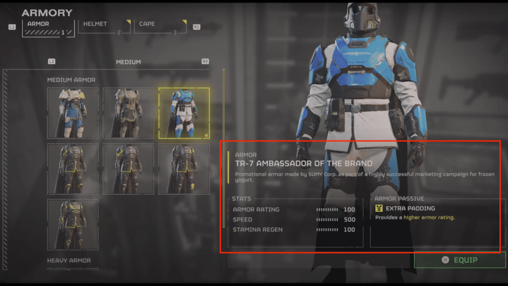 the tr-7 armor 