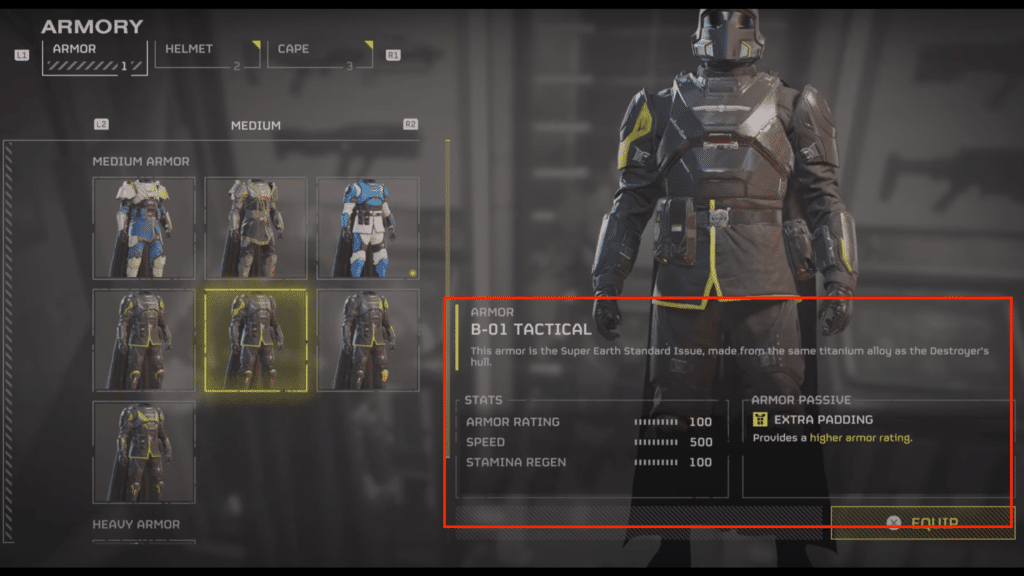 the b-01 armor