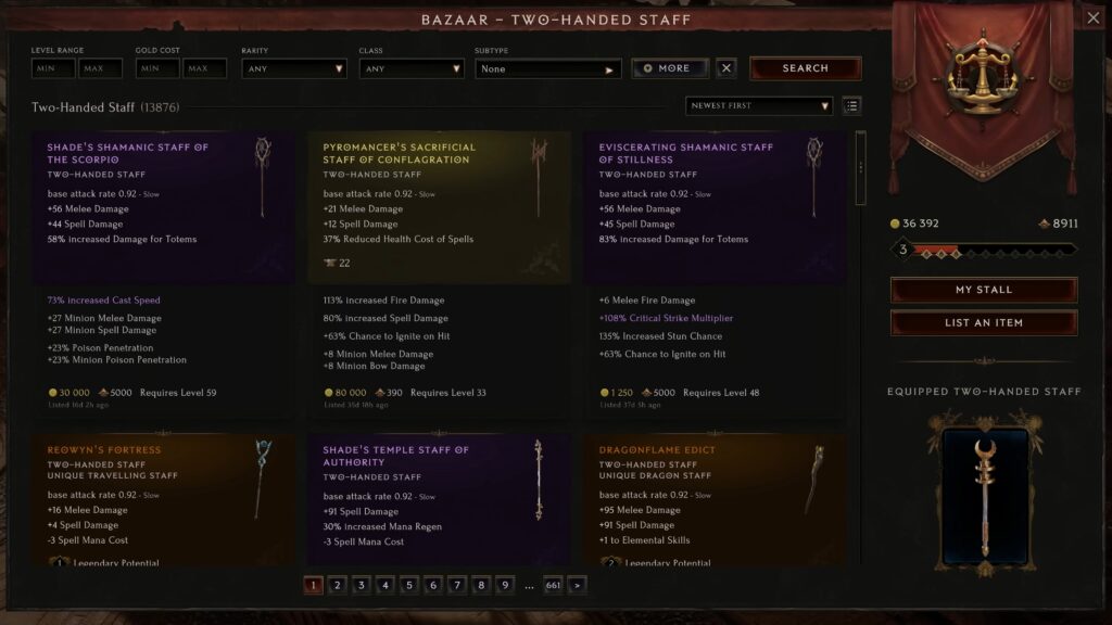 Bazaar Two-Handed Staff Search