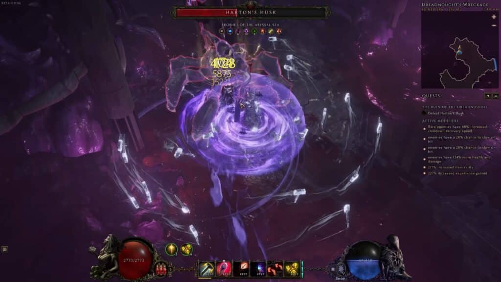 Fighting a boss after damage reduction kicks in