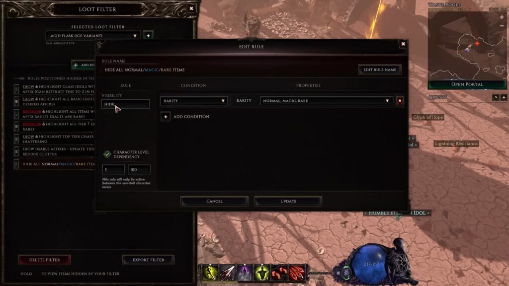 Example of a loot filter Rule