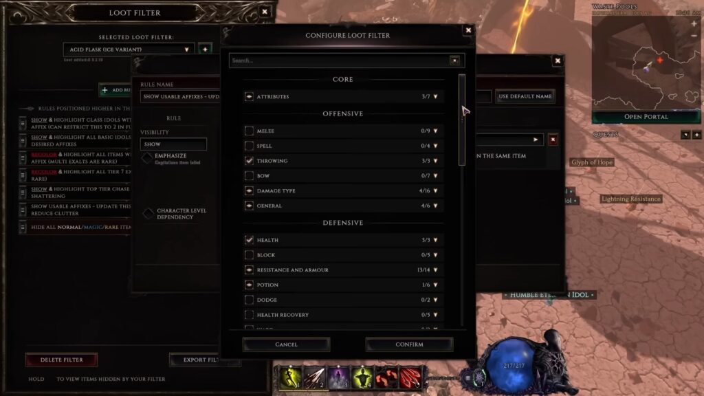 Example of a loot filter Rule