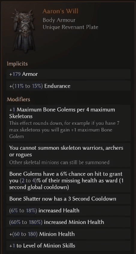 Bastion of Honour in Last Epoch