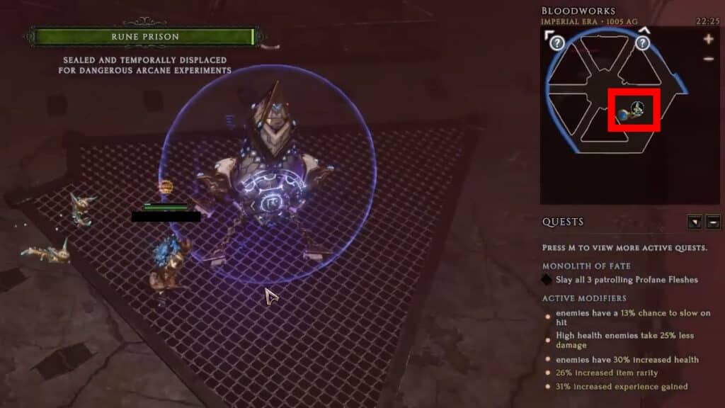 Exiled Mage on the minimap