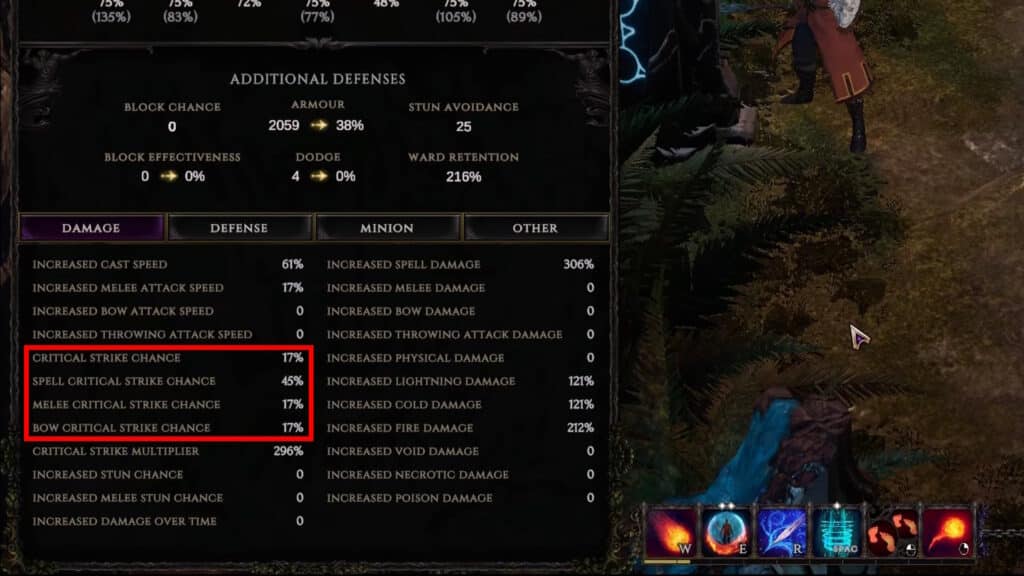 The Critical Strike Chance stats
