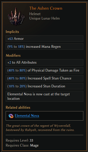 The Ashen Crown in Last Epoch