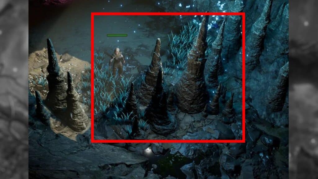 Stalagmites that block the path