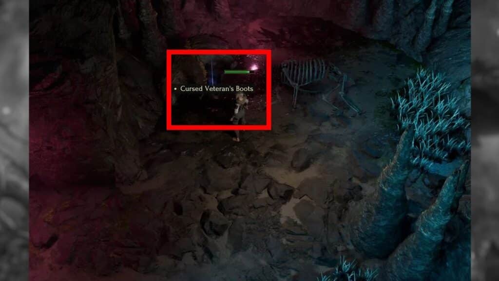 Cursed Veteran's Boots item drop