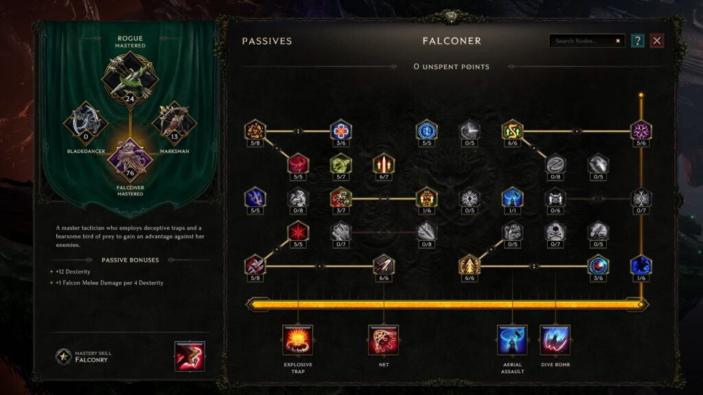 Last Epoch 1.0: Falconer Leveling Guide - Skills