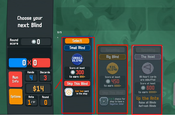 Three different blinds to beat