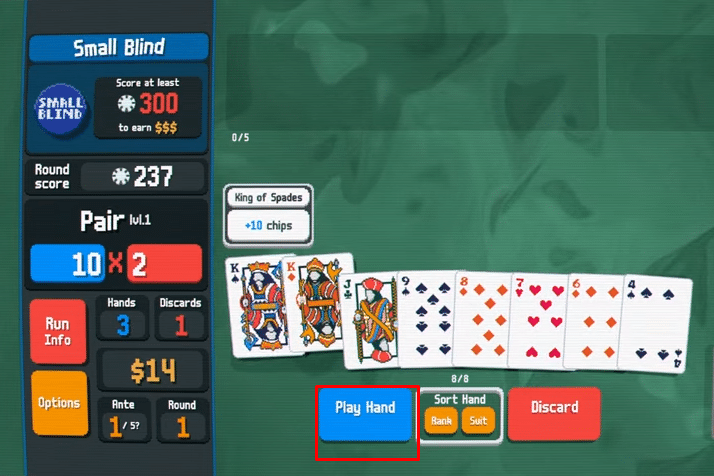 Play your card hand